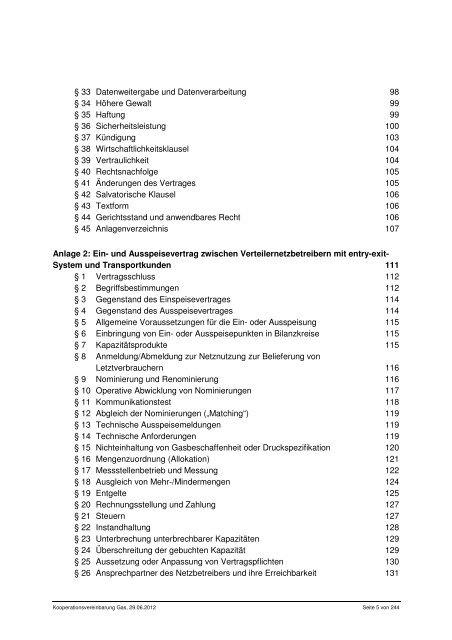 Kooperationsvereinbarung Gas - GASPOOL