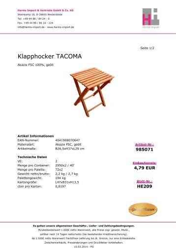 Klapphocker TACOMA