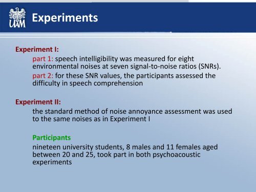 Noise annoyance and its measurement