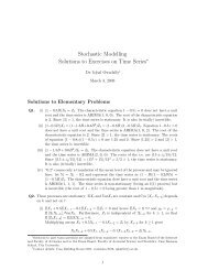 Stochastic Modelling Solutions to Exercises on Time Series∗