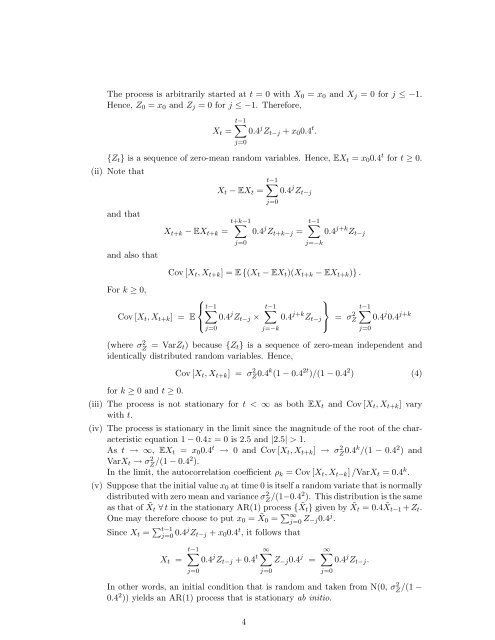 Stochastic Modelling Solutions to Exercises on Time Series∗