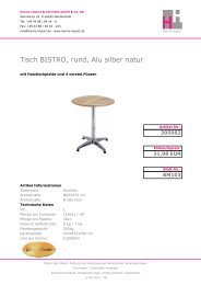 Tisch BISTRO, rund, Alu silber natur