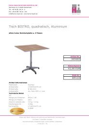 Tisch BISTRO, quadratisch, Aluminium