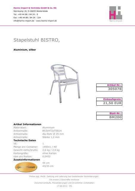 Stapelstuhl BISTRO,