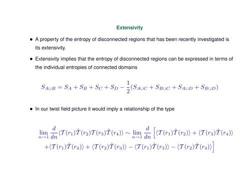 entanglement entropy of disconnected regions - Staff.city.ac.uk - City ...