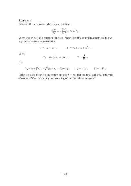 Student Seminar: Classical and Quantum Integrable Systems