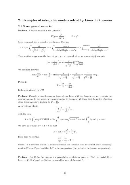 Student Seminar: Classical and Quantum Integrable Systems