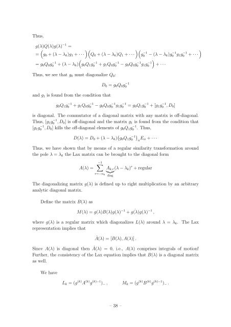 Student Seminar: Classical and Quantum Integrable Systems