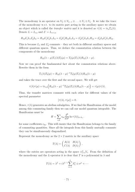 Student Seminar: Classical and Quantum Integrable Systems