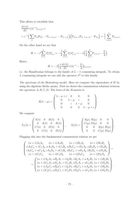 Student Seminar: Classical and Quantum Integrable Systems