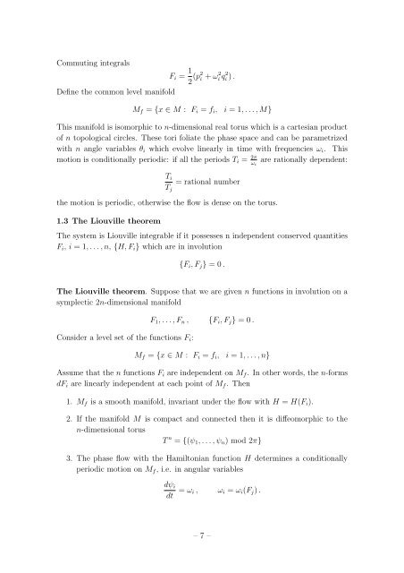 Student Seminar: Classical and Quantum Integrable Systems