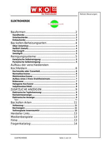 ELEKTROHERDE Bauformen ... - Elektrohandelsprofi