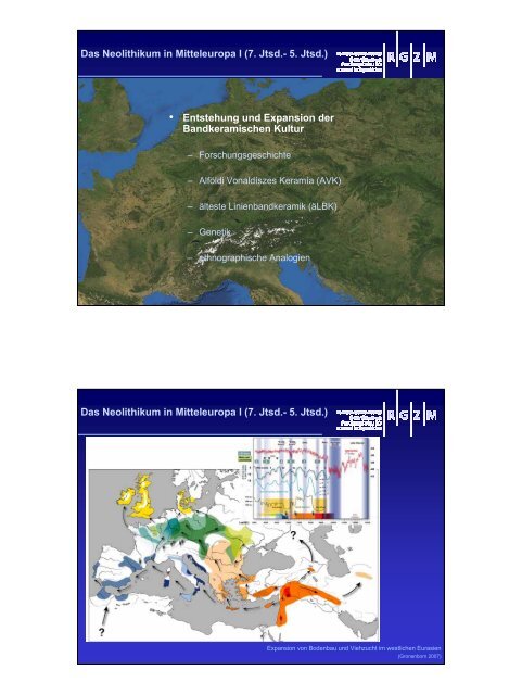 Das Neolithikum in Mitteleuropa I (7. Jtsd.- 5 ... - Staff.uni-mainz.de