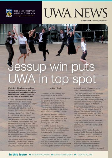 Issue 01. 8 March 2010 - UWA Staff - The University of Western ...