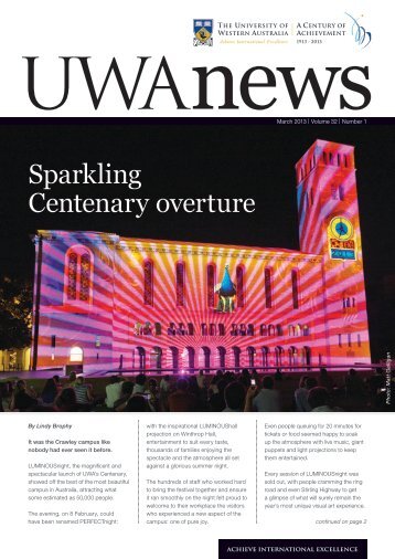 Sparkling Centenary overture - UWA Staff - The University of ...