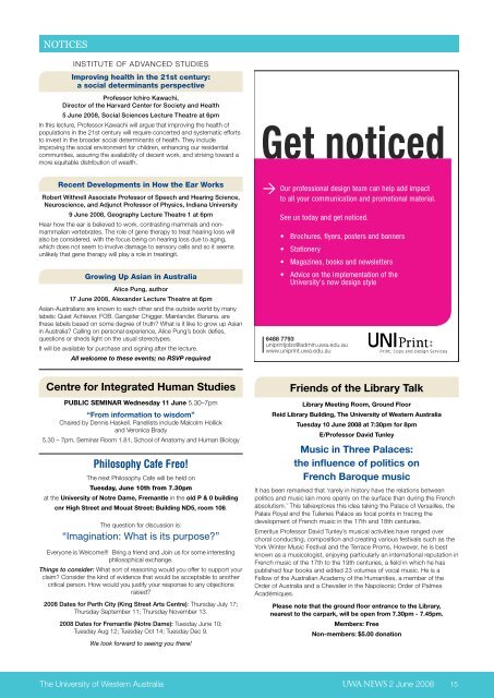 Issue 07. 2 June 2008 - UWA Staff - The University of Western ...
