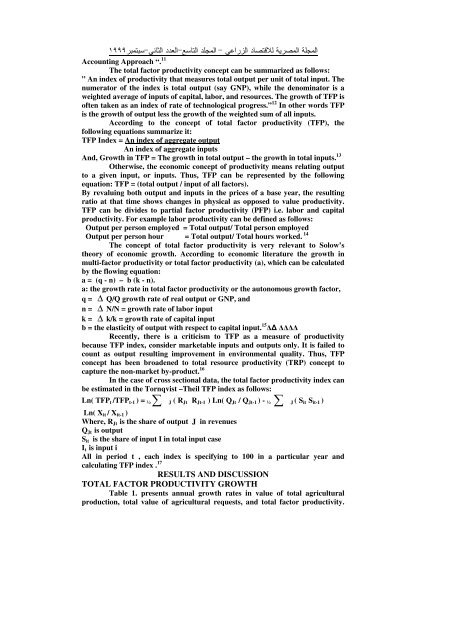 Total Factor Productivity and Sources of Long-Term Growth in ...