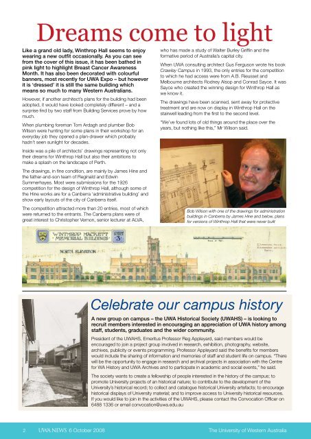Issue 15. 6 October 2008 - UWA Staff - The University of Western ...