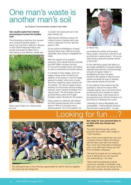 Issue 11. 9 August 2010.pdf - UWA Staff - The University of Western ...