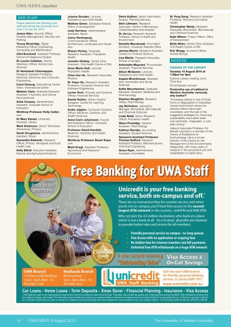 Issue 11. 9 August 2010.pdf - UWA Staff - The University of Western ...