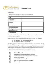 Complaint Form - Staffordshire County Council