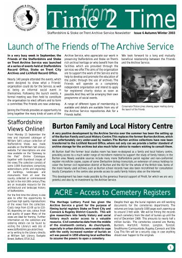 Issue 6 Autumn/Winter 2003 - Staffordshire County Council