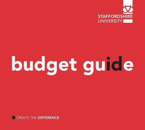 Budget Guide - managing your money - Staffordshire University