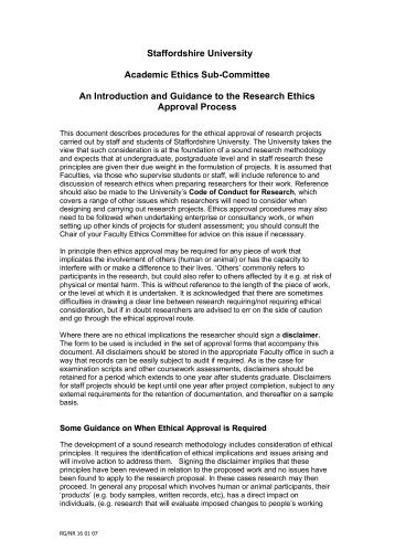 Introduction and Guidance about Research Ethics approval process