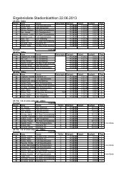 Ergebnisliste Stadionbiathlon 22.06.2013 - SG Stahl Schmiedeberg