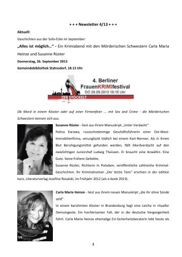Newsletter 4/13 - Stahnsdorf