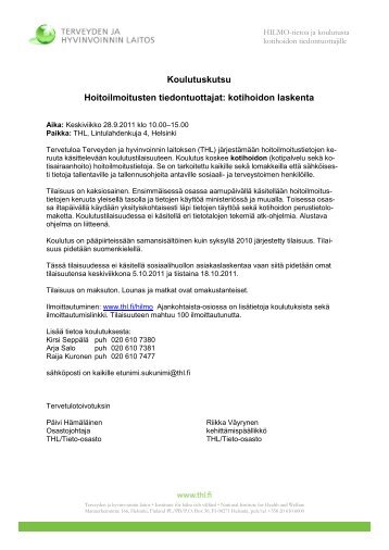 Kutsu ja ohjelma - THL