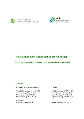 Raskauden keskeyttäminen ja steriloiminen - Valvira.fi