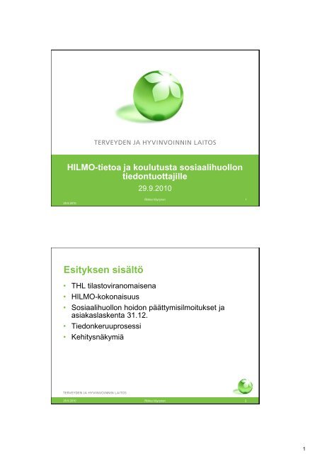 Riikka Väyrysen esitys - THL