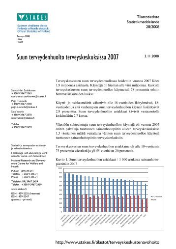 Suun terveydenhuolto terveyskeskuksissa 2007 - Munhälsovården ...