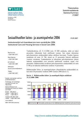 Sosiaalihuollon laitoshoito ja asumispalvelut 2006