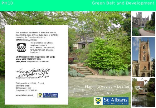 Green Belt and Development - St Albans City & District Council