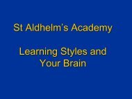 Know your brain and work smarter - St. Aldhelm's Academy