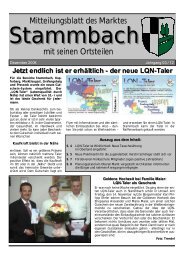 mit seinen Ortsteilen Mitteilungsblatt des ... - Markt Stammbach