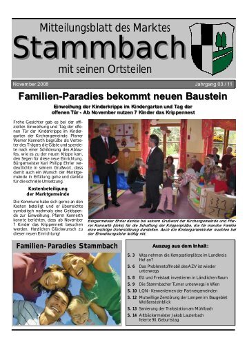 mit seinen Ortsteilen Mitteilungsblatt des ... - Markt Stammbach