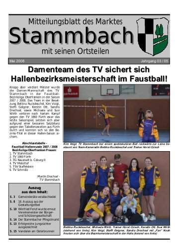 mit seinen Ortsteilen Mitteilungsblatt des ... - Markt Stammbach