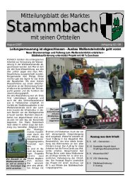 mit seinen Ortsteilen Mitteilungsblatt des Marktes - Markt Stammbach