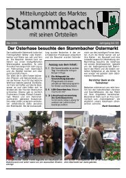 mit seinen Ortsteilen Mitteilungsblatt des ... - Markt Stammbach