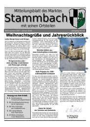 WeihnachtsgrÃ¼Ãe und JahresrÃ¼ckblick - Markt Stammbach