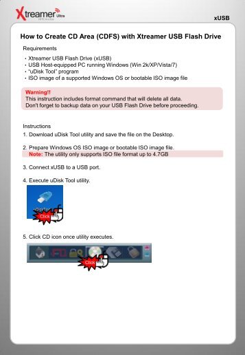 Create CD Area (CDFS) with Xtreamer USB Flash Drive