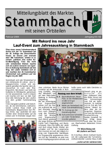 mit seinen Ortsteilen Mitteilungsblatt des Marktes - Markt Stammbach