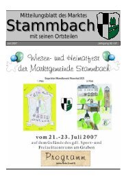 mit seinen Ortsteilen Mitteilungsblatt des Marktes - Markt Stammbach