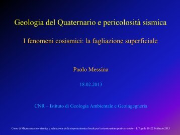 Paolo Messina - Geologia del Quaternario e pericolositÃ  sismica