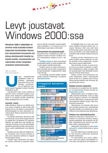 Levyt joustavat Windows 2000:ssa - MikroPC