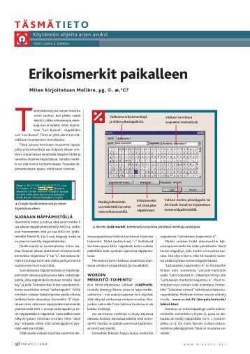 Erikoismerkit paikalleen - MikroPC