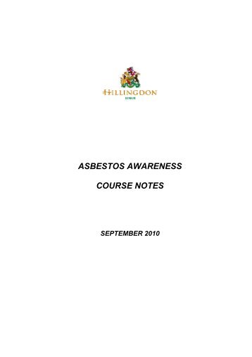 ASBESTOS AWARENESS COURSE NOTES